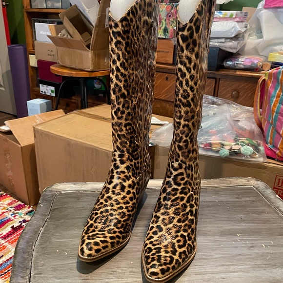 Corkys Shoes - Corkys Leopard Print Over-the-Knee Boots - Brown/Tan